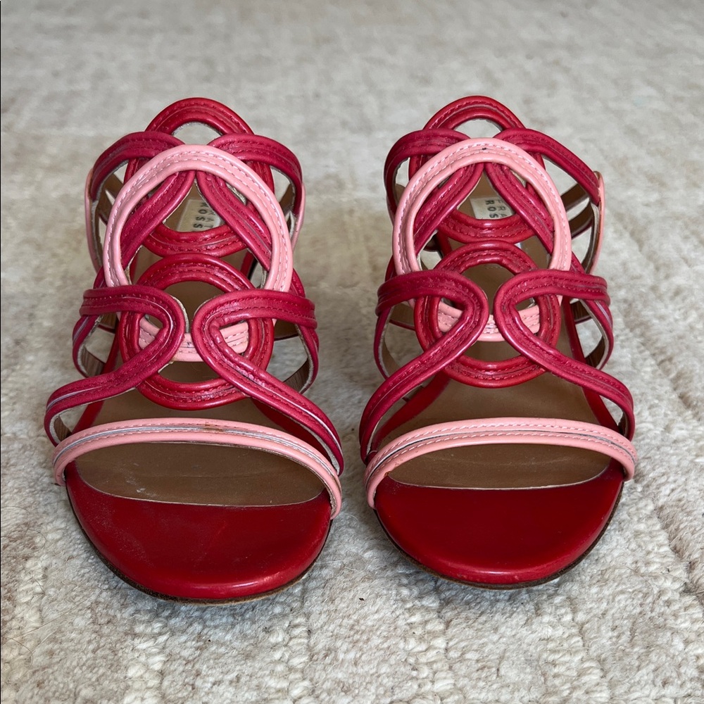 Fratelli Rossetti Red and Pink Strappy Heels